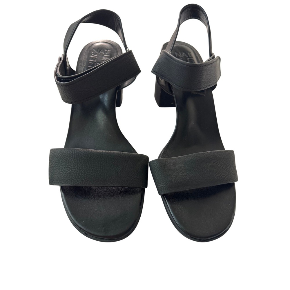Naturalizer Gen N Trace Black Block Heel Sandals Womens 9M Open Toe Strap Shoe